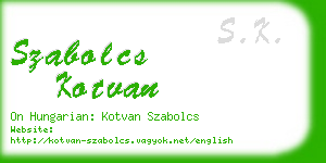 szabolcs kotvan business card